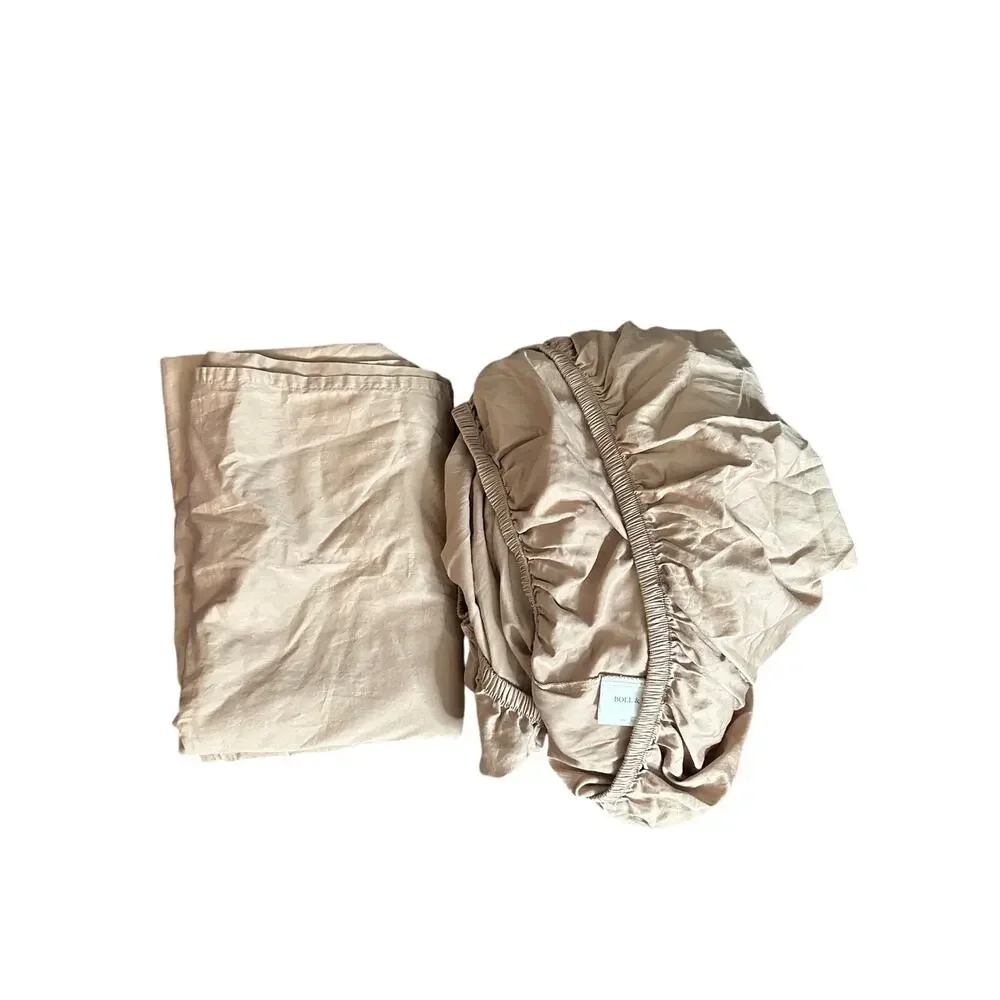Boll & Branch Organic Cotton Fitted Flat Sheet Blush Pink Twin XL